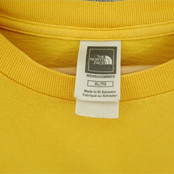 The North Face T-Shirt Size XL Yellow Red Logo Distressed Faded Tee - Picture 6 of 6